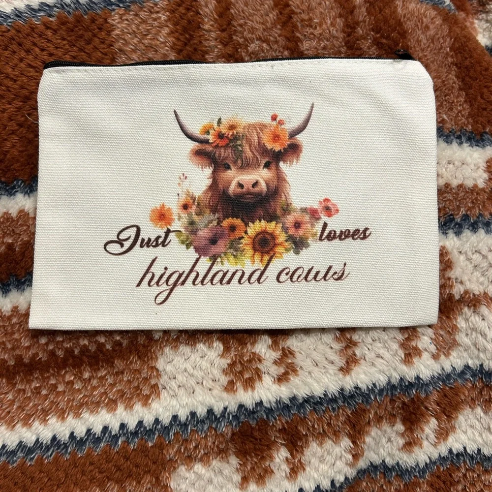 **2/$10** Highland Cow Print Pouch